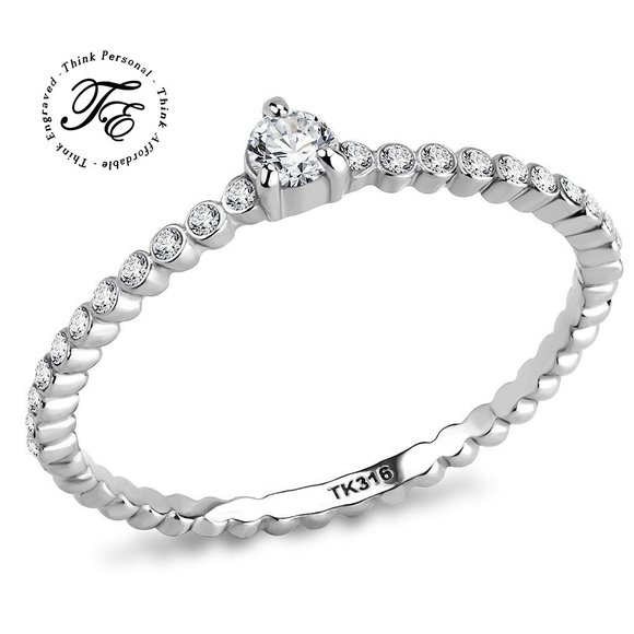 ThinkEngraved Jewelry - Women's Minimalist Bubble Promise Ring